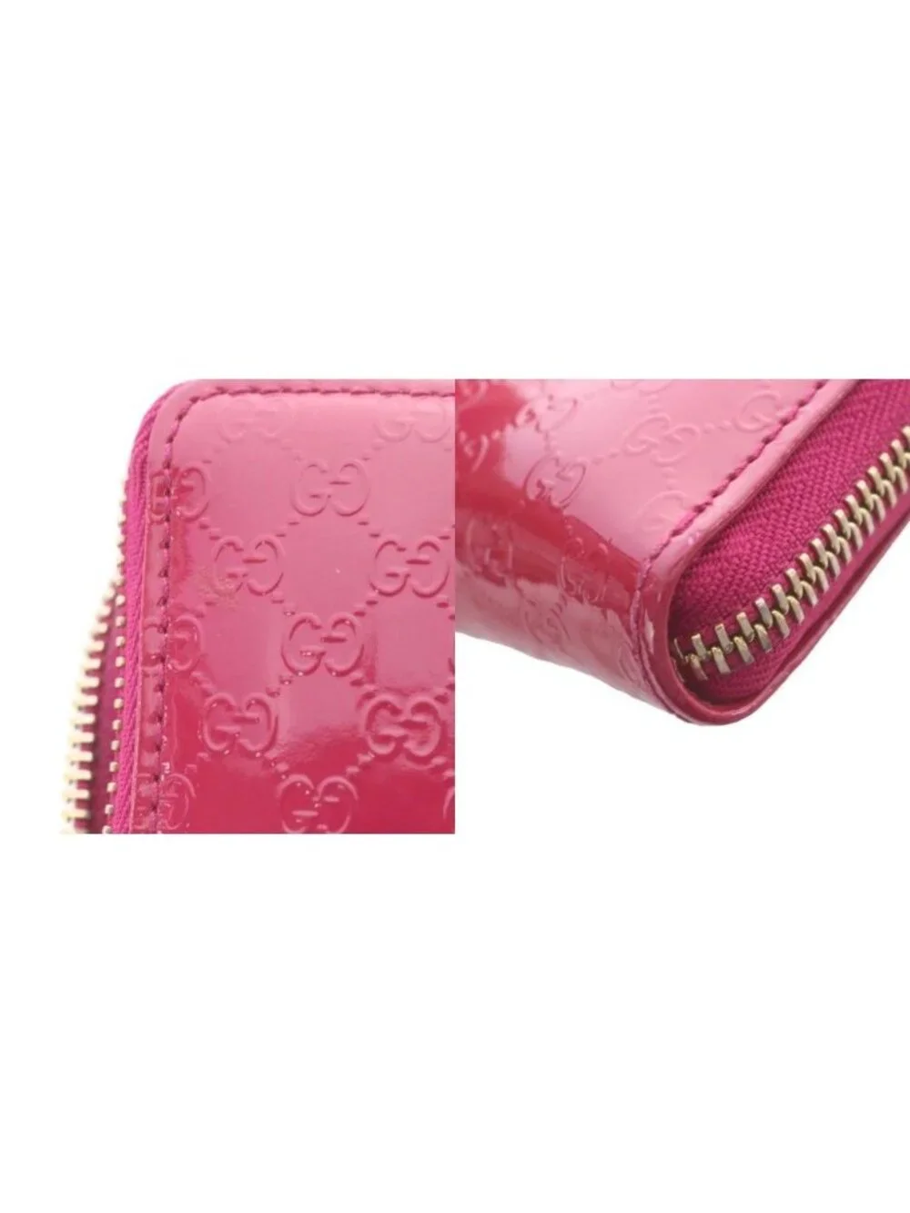 Gucci Micro Guccissima Coin Purse Wallet Zip Around GG Pattern Pink